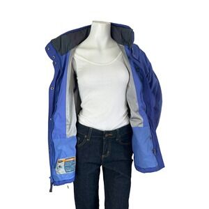 90s Columbia Bugaboo Vertex Omni Shield Zip Hideaway Jacket Waterproof Blue M *